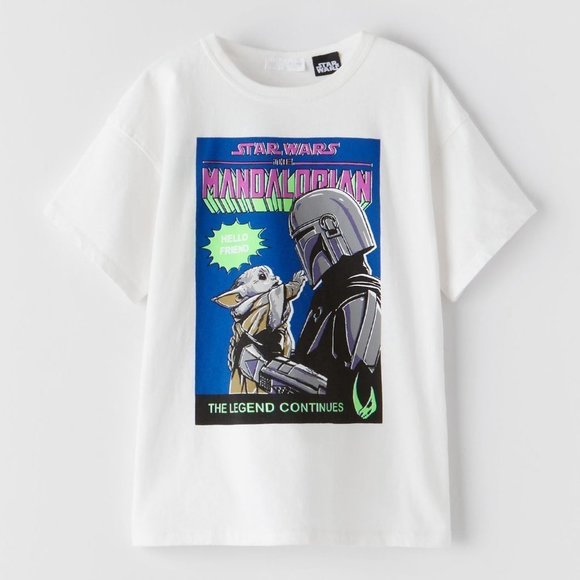 Zara Shirts & Tops Zara Mandalorian Star Wars Disney Tshirt White